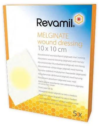 Revamil Melginate Garza Medicazioni Essudanti 10 x 10 cm 5 Pezzi