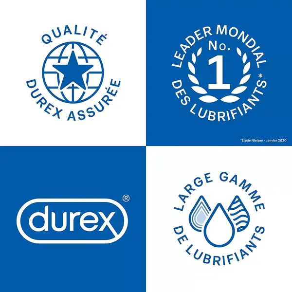 Durex Lot de 2 Gels Lubrifiants Sexuels + 1 Gel Stimulant Effet Chauffant 100ml + 1 Gel Intime Sensitive 50ml