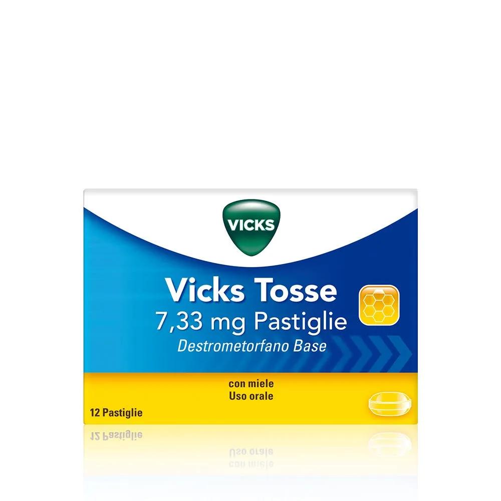 Vicks Tosse 7,33 mg Destrometorfano Miele 12 Pastiglie