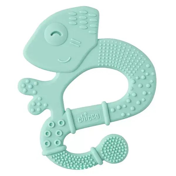 Chicco Teething Ring +2m Soft & Clean Iguana Blue