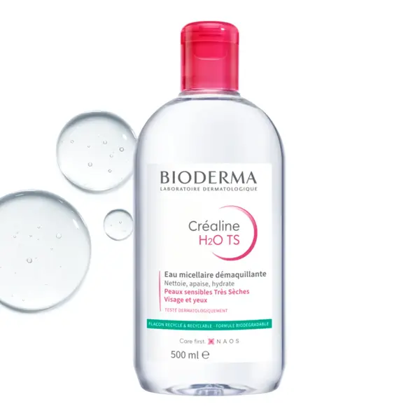 Bioderma Créaline H2O TS Eau Micellaire Peaux Sensibles Très Sèches 500ml