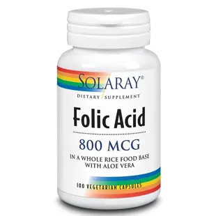 Solaray Folic Acid 800mcg 100 Vegetable Capsules