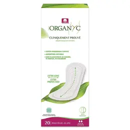 Organyc Protège-Slip Extra Long Flux Léger Coton Bio 20 unités