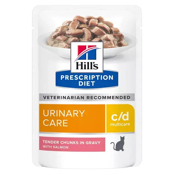 Hill's Prescription Diet Feline C/D Multicare Urinary Care Aliment Humide Saumon 12 x 85g
