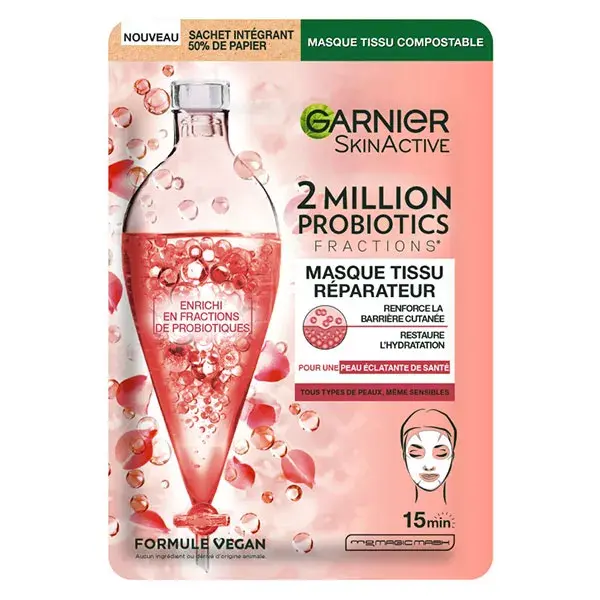 Garnier Skin Active Masque Tissu Réparateur 2 Million Probiotics 22g