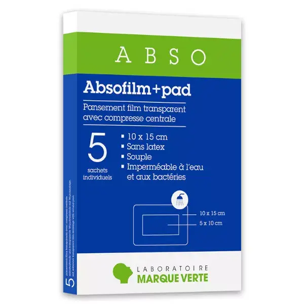 Marque Verte Absofilm + Pad Cerotto Pellicola Trasparente 10 x 15cm 5 unità