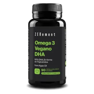 ZENement Omega 3 Vegano 80% DHA de Aceite de Algas 90 Perlas Veganas