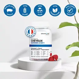 Granions Pro Keracys 4-en-1 Anti-Chute Cheveux Force Croissance Brillance Fruits Rouges 60 gummies