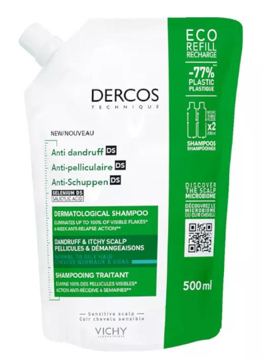 Vichy Dercos Technique Ecorefill Champô Anticaspa Oleoso 500 ml