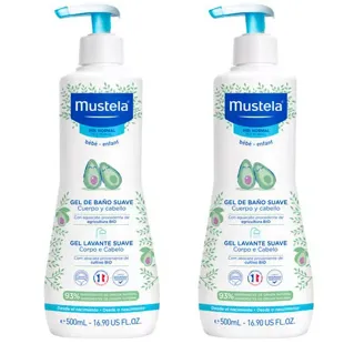 Mustela Gel de Banho Suave com Abacate Orgânico 2x500 ml