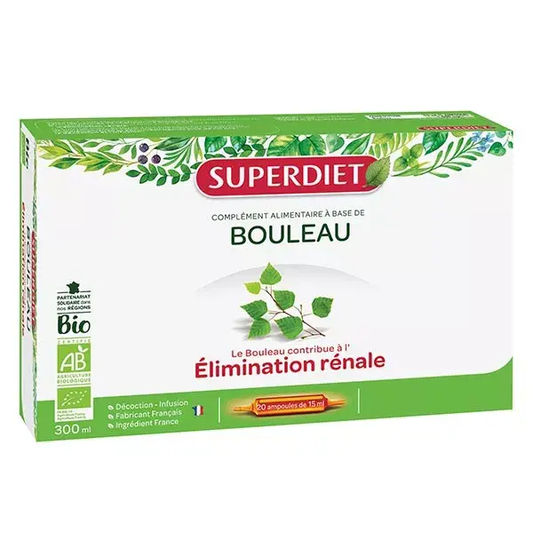 Superdiet Bouleau Bio 20 ampoules