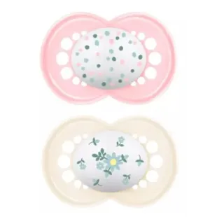 Mam Pacifier Original Silicone +16m 2 units Pink and White Animals