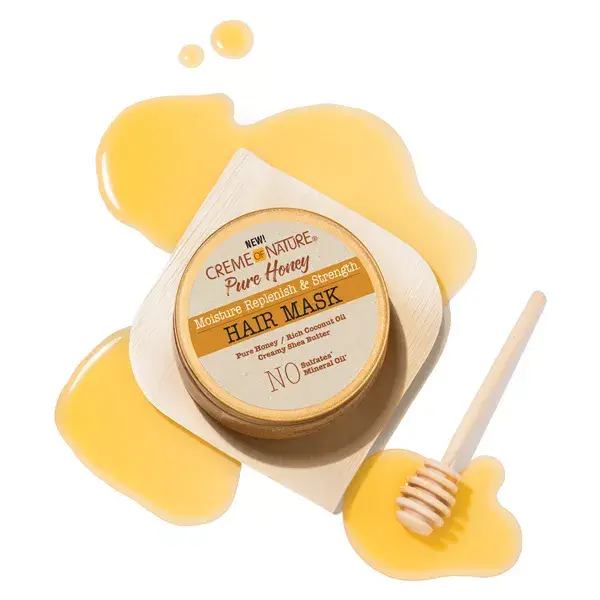 Creme of nature, Pure Honey, Masque hydratant, cheveux abîmés, 326g