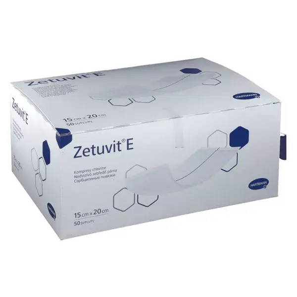 Hartmann Zetuvit-E Pansement Absorbant Américain Non Stérile avec Dos Hydrophobe 15 x 20cm 50 unités