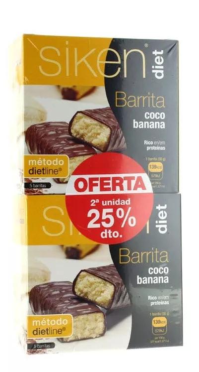 Siken Barrita Coco Banana 2 x 5 Barritas