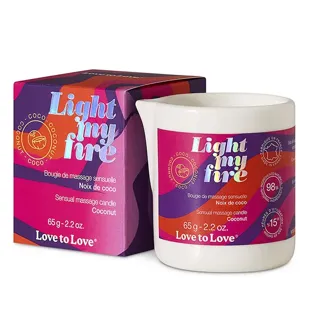 Love to Love Light My Fire Coconut - Candela da massaggio - 65 g