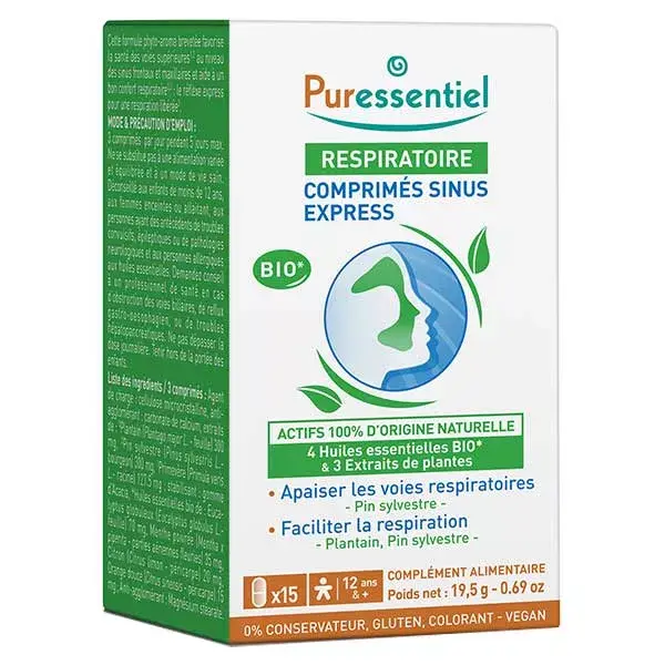 Puressentiel Respiratoire Sinus Express 15 comprimés