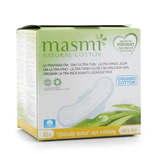 Masmi Compressas Fina Ultra Dia com Alas Algodão Orgánico 10Ud