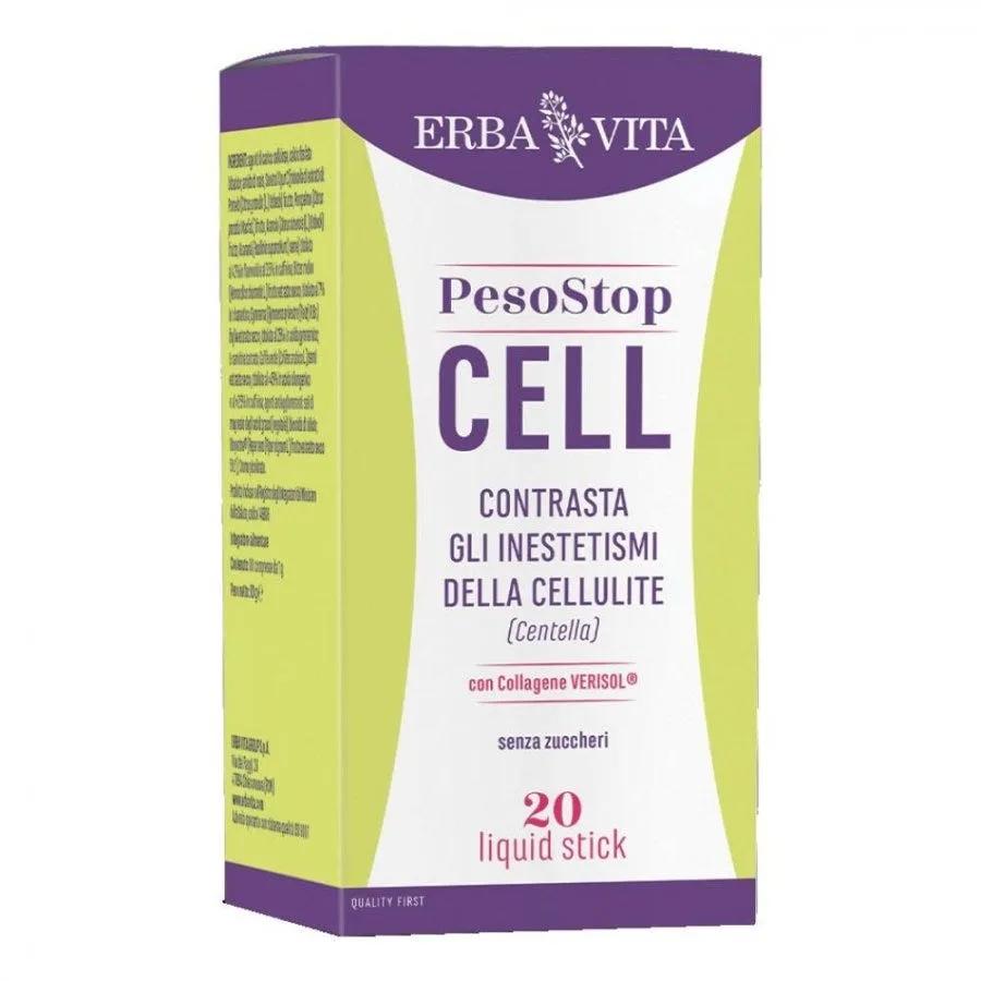 Erba Vita Peso Stop Cell Integratore Anticellulite 20 stick