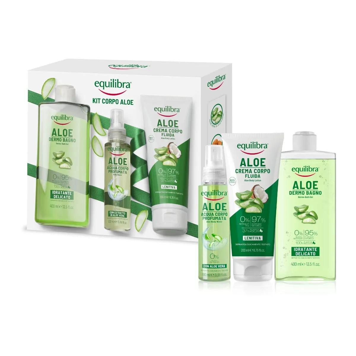 Equilibra Kit Corpo Aloe Dermo Bagno + Aloe Acqua Corpo Profumata + Aloe Crema Corpo