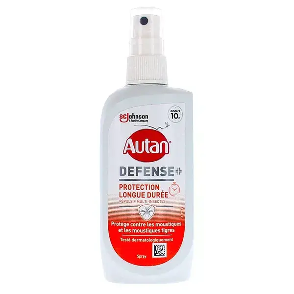 Autan Defense+ Répulsif Anti-Moustiques Protection Longue Durée 100ml