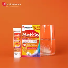 Forté Pharma MultiVit'4G Energie Multivitamines 2 mois 60 comprimés Effervescent