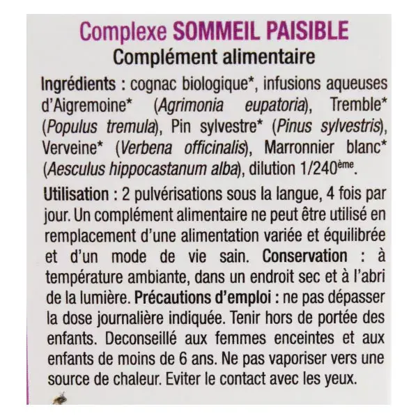 Ladrôme Elixirs Floraux Complexe Sommeil Paisible Spray Bio 20ml