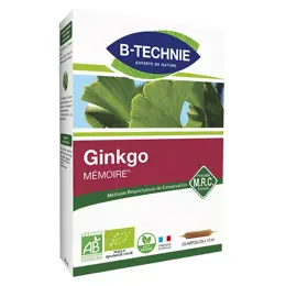 B-Technie Ginkgo Biloba Bio Mémoire 20 ampoules