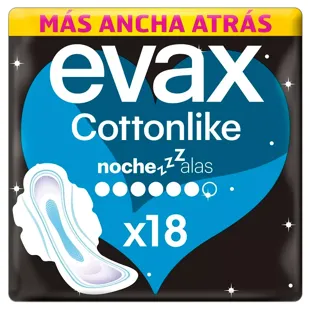 Evax Compressas Noturnas Cottonlike com Asas 18 unidades
