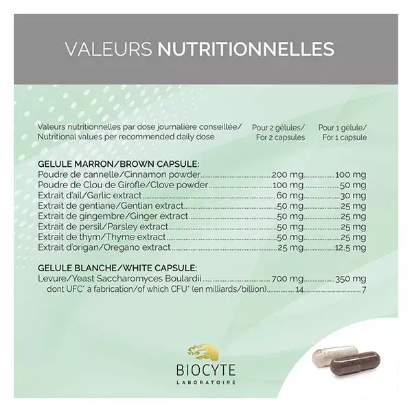 Biocyte Gastrofluryl Confort Digestif Probiotiques 30 Gélules 10 jours de prise