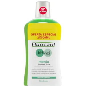 Fluocaril Bi-Fluoré Enjuague Bucal Menta 2x500 ml FORMATO AHORRO