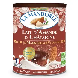 La Mandorle Boisson Instantanée en Poudre Lait d'Amande Châtaigne Bio 400g