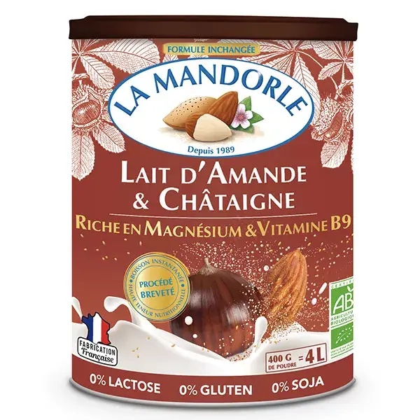 La Mandorle Instant Drink Powder Almond Milk Organic Chestnut 400g
