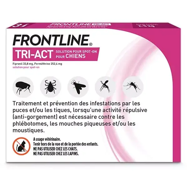 Frontline Tri-Act Chiens XS 2-5 kg 3 Pipettes