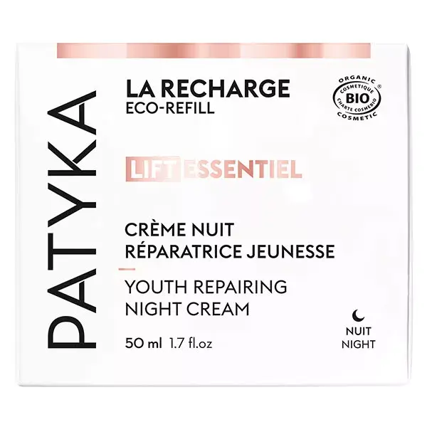 Patyka Lift Essentiel Crème Nuit Réparatrice Jeunesse Recharge Bio 50ml