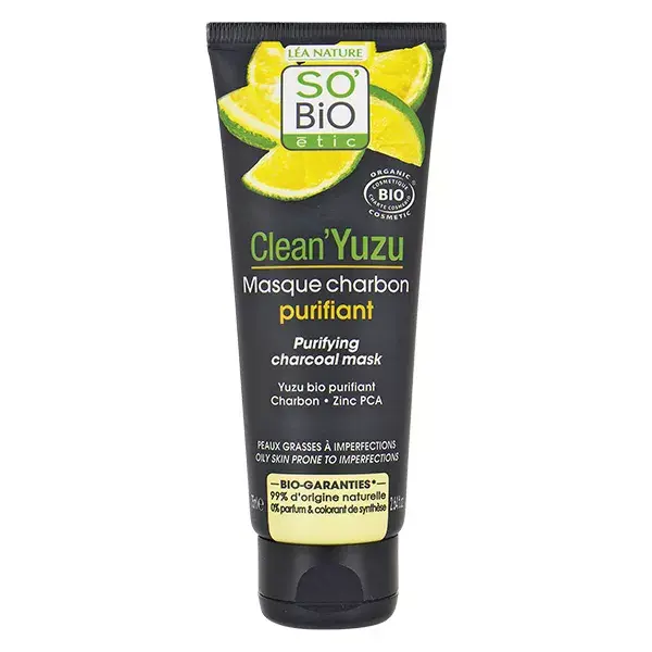 So'Bio Étic Clean’Yuzu Masque Charbon Purifiant Bio 75ml