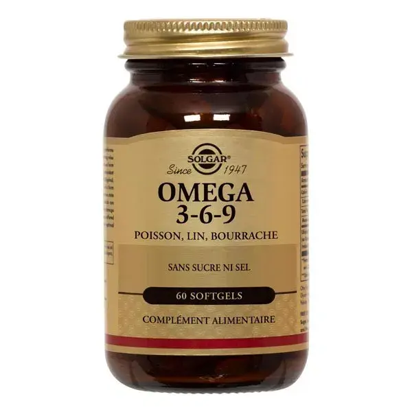Solgar Omega 3-6-9 poisson lin bourrache 60 Softgels