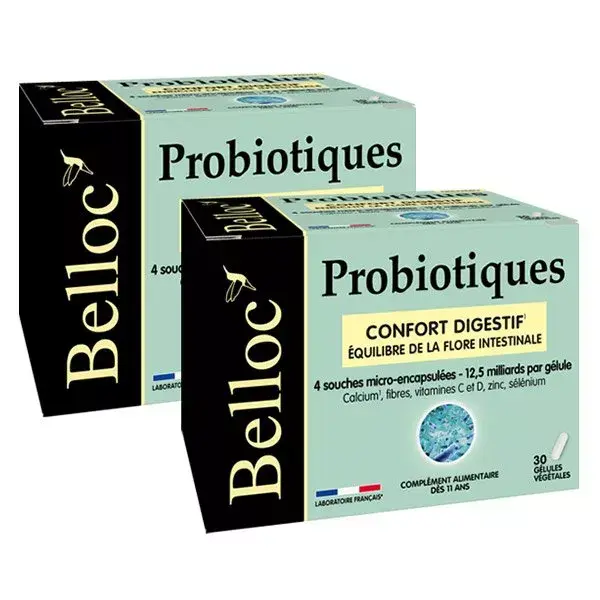 Belloc Probiotiques Confort Digestif Lot de 2 x 30 gélules