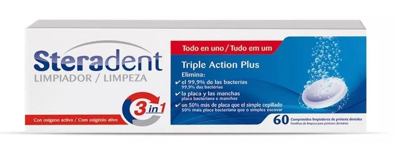 Steradent Active Plus 60 Tabletas Limpiadoras