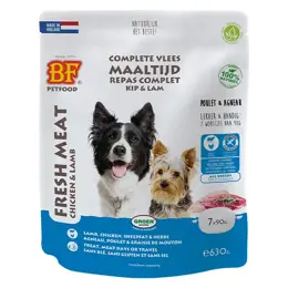 BF Petfood Aliment Complet Agneau pour chien, 7 x 90g (630g)