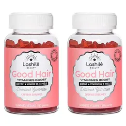 Lashilé Beauty Good Hair Vitamines Boost Cheveux Sublimes Sans Sucres Lot de 2 x 60 gummies