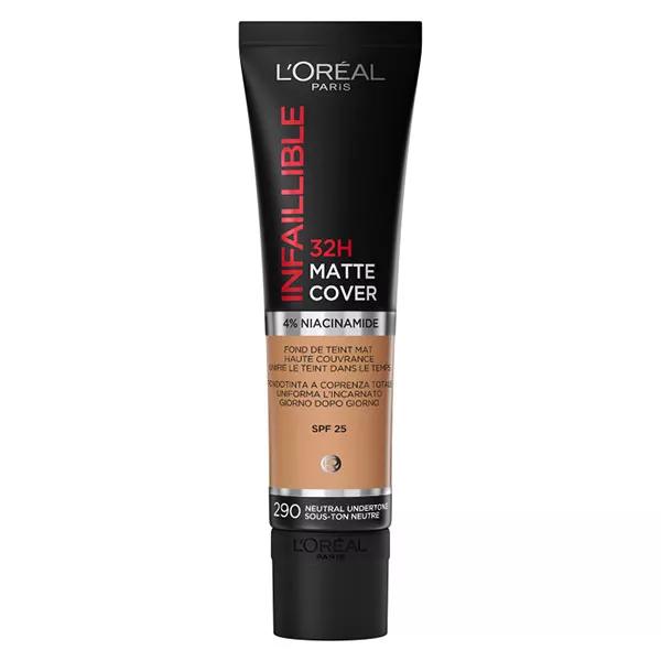 L'Oréal Paris Infaillible 32h Base de Maquillaje Mate N°290 Subtono Neutro 30ml