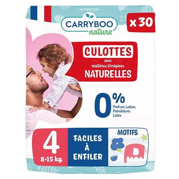 Carryboo Culotte Naturelle T4 8-15kg 30 couches