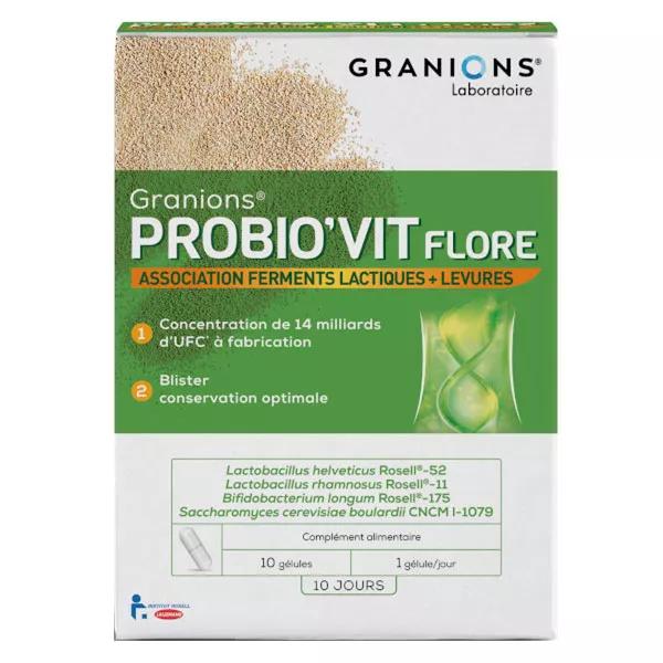 Granions Probio'Vit Flore Integratore Alimentare a base di Fermenti Lattici 10 capsule