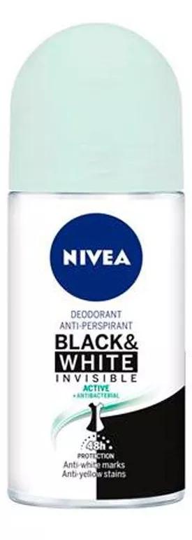 Nivea Black and White Invisible Active Roll-On Deodorant 50ml