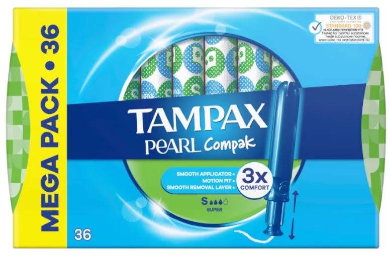 Tampax Pearl Compak Super Tampons 36 unités