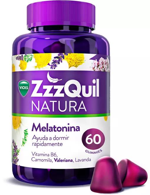 ZzzQuil NATURA Melatonina 1mg y Valeriana 60 Gummies