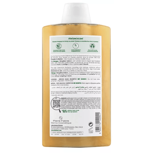 Klorane nourishing shampoo handle 400ml