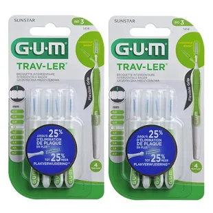 Spazzolino interdentale Gum Trav Ler 1,1 mm 4 unità Confezione da 2