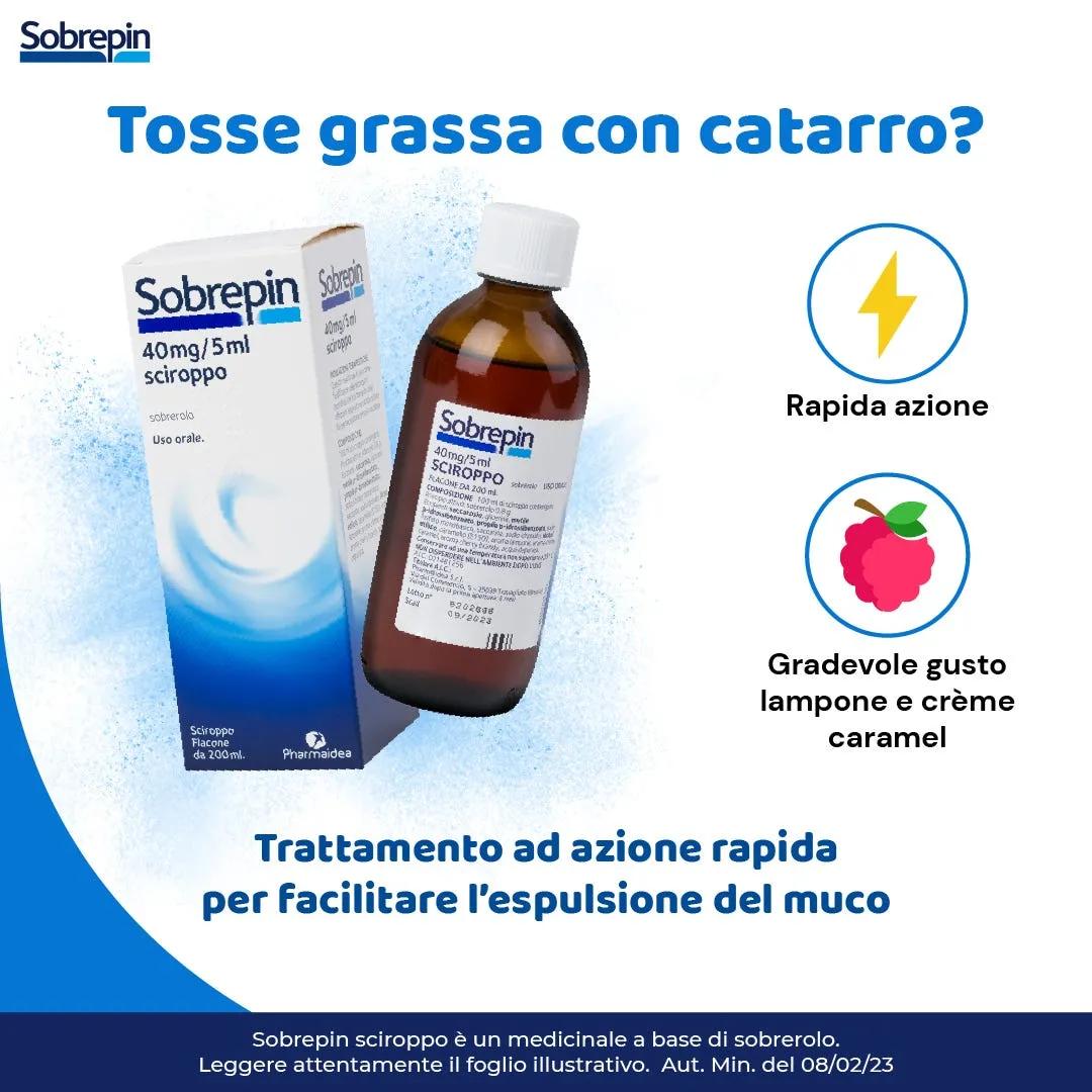 Sobrepin Sciroppo Tosse Grassa Mucolitico 40 mg/5 ml Sobrerolo 200 ml